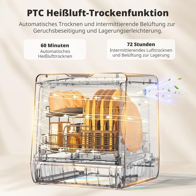 Thumbnail 6 de AIRMSEN TDQR09 Mini-Geschirrspüler mit 5 L