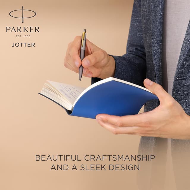 Detalle 2 de PARKER Jotter XL Bolígrafo Lacado Gris Dorados ✒️ Regalo