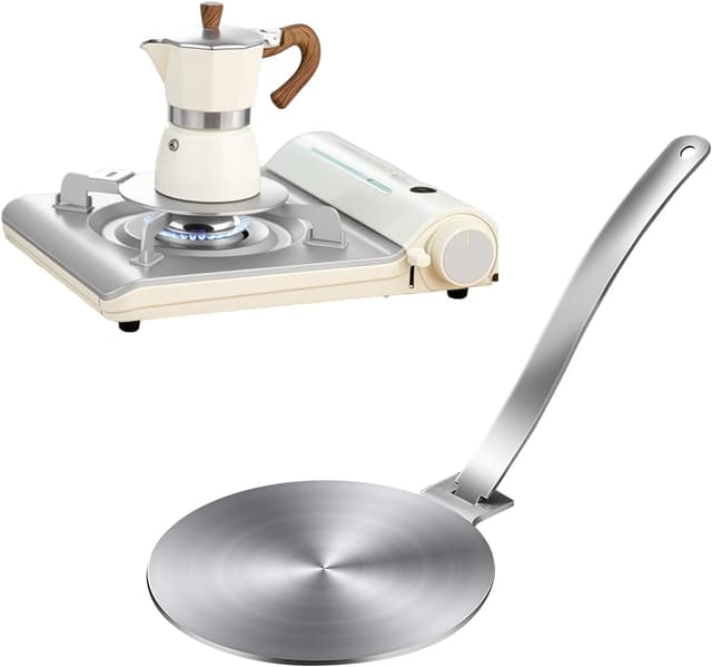 Detalle de shoxil Induktionsadapterplatte (13 cm) mit abnehmbarem Griff – für nicht magnetisches Kochgeschirr