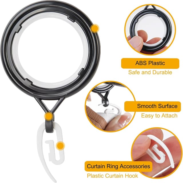 Detalle 2 de Anneaux rideaux WCIC 32 pièces, 30 mm