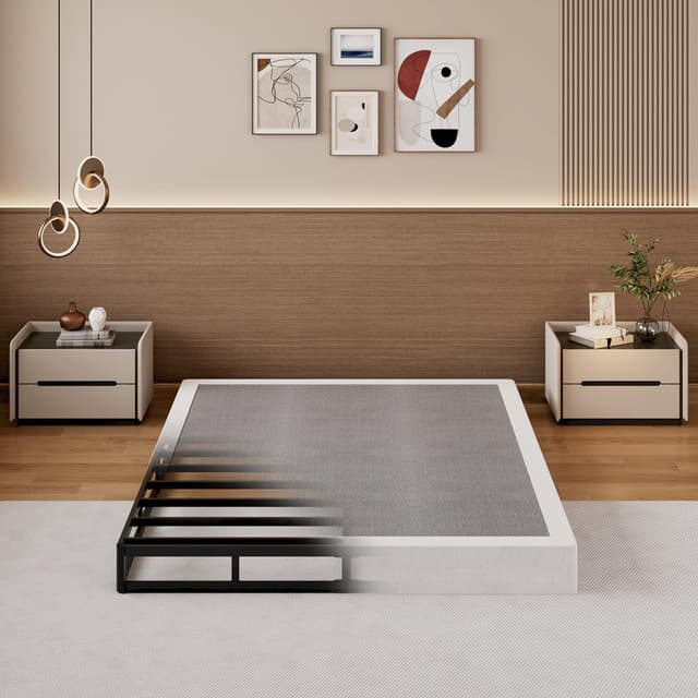 Detalle de SHLAND 6-Inch Full Box Spring (Low Profile) with Metal Frame and Fabric Cover