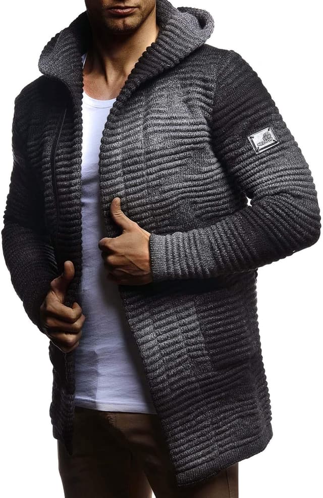Detalle 2 de Leif Nelson Veste en tricot à capuche pour homme LN5715