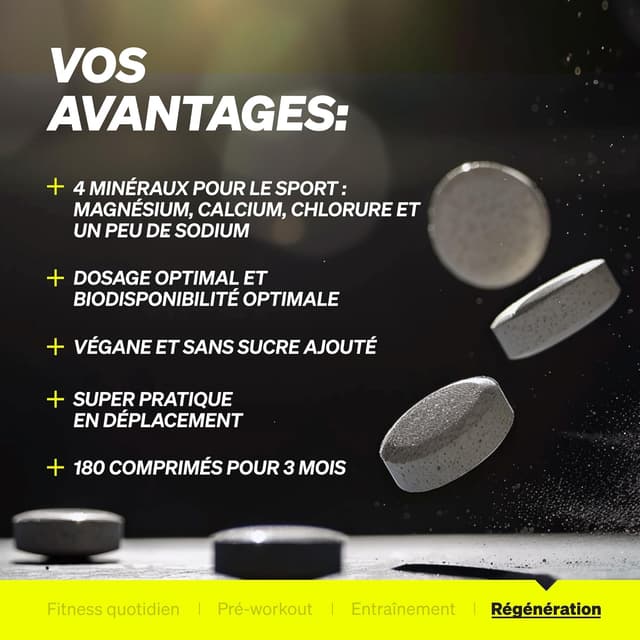 Detalle 2 de Électrolytes en comprimés (180 comprimés) avec magnésium, calcium, sodium et chlorure – adapté au régime keto