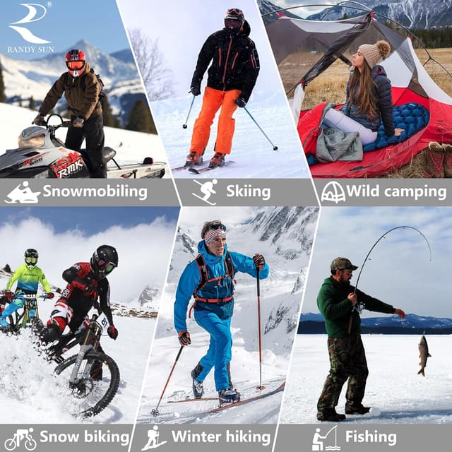 Detalle de RANDY SUN Waterproof Skiing Socks (SGS Certified) – Unisex Breathable, Seamless 1 Pair