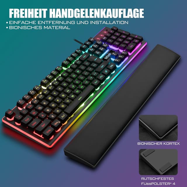 Detalle 2 de RedThunder K10 Gaming Tastatur-Maus-Set QWERTZ ⌨