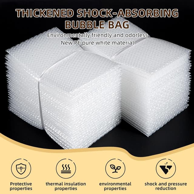 Thumbnail 6 de 50Pcs Bubble Bag Bubble Pouches (20cm x 25cm) – Double Wall Cushioning for Shipping & Storage