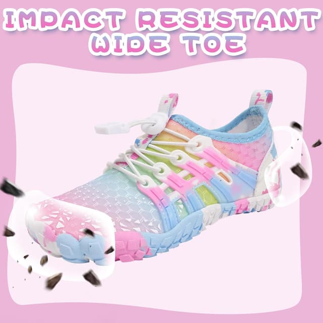 Detalle 2 de WateLves Kinder Barfußschuhe als Wasserschuhe – rutschfeste Aquaschuhe mit Schnellverschluss