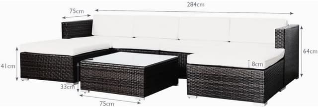 Detalle de EVRE Nevada Grey outdoor rattan sofa set