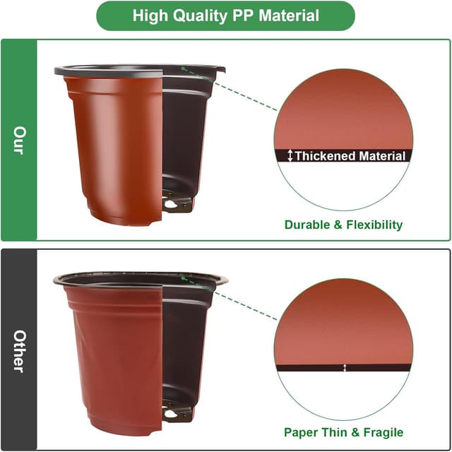 Detalle de PEYOU 100Pcs Plant Pots 10cm reusable set