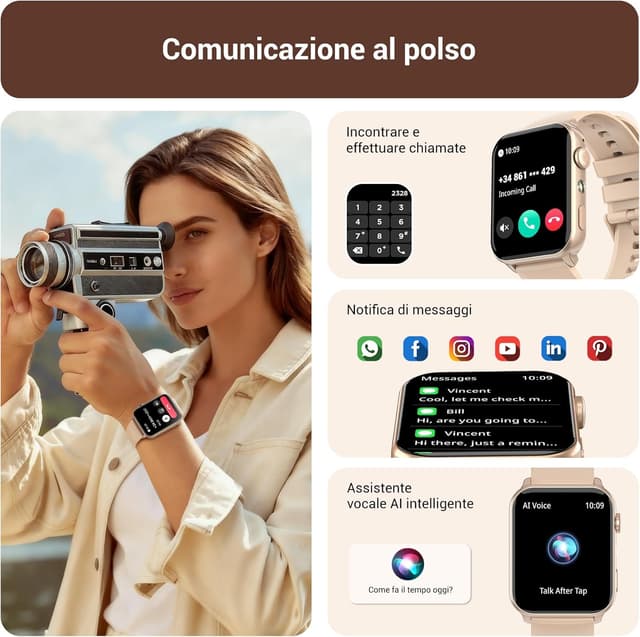 Detalle 2 de IOWODO Smartwatch 1,91" rosa