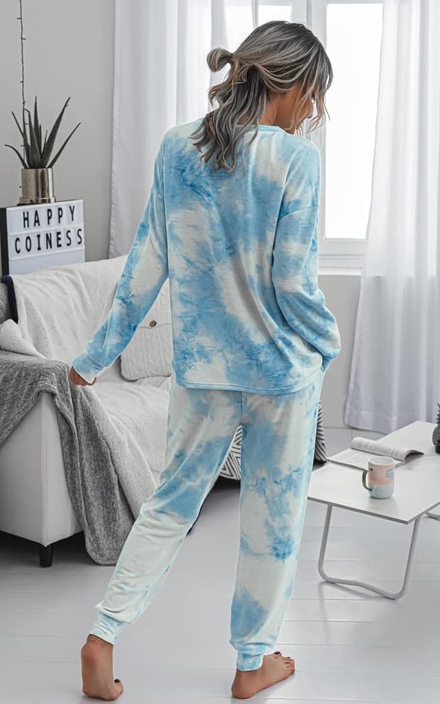 Detalle de ASOMI Pyjama Damen Tie-Dye Set mit Taschen