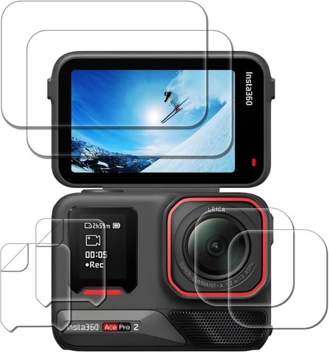 Detalle de iDaPro Displayschutz & Objektivschutz-Set für Insta360 Ace Pro 2 – 9H Hartglas + PET-Schutz (2-teilig)