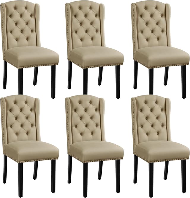 Detalle de Yaheetech set 6 sedie sala, 140 kg