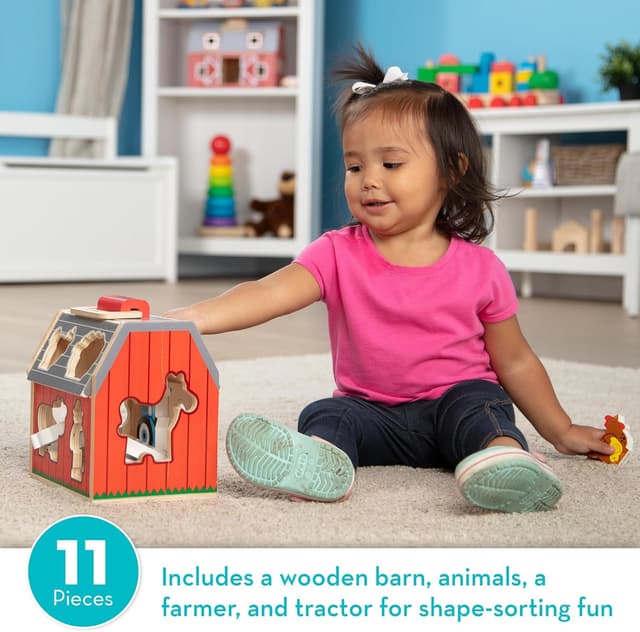 Thumbnail 4 de Melissa & Doug Take-Along Wooden Toy Barn 11-Pc