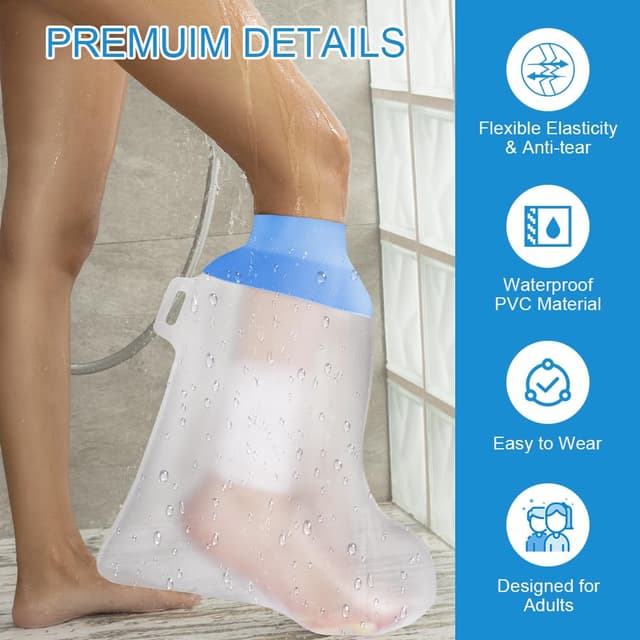 Detalle de ANOMM Copertura impermeabile per piedi e doccia con gesso (riutilizzabile, anello in silicone)