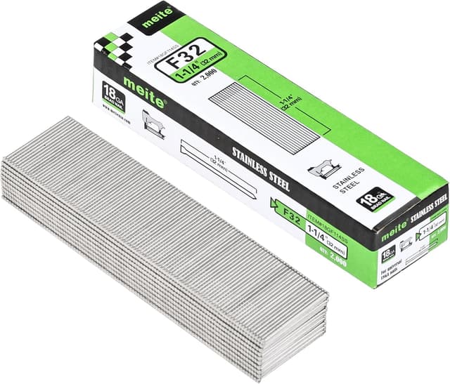 Detalle de meite 18 Gauge Stainless Steel Brad Nails (18G/32 mm) – 304 Stainless 2,000-Pack
