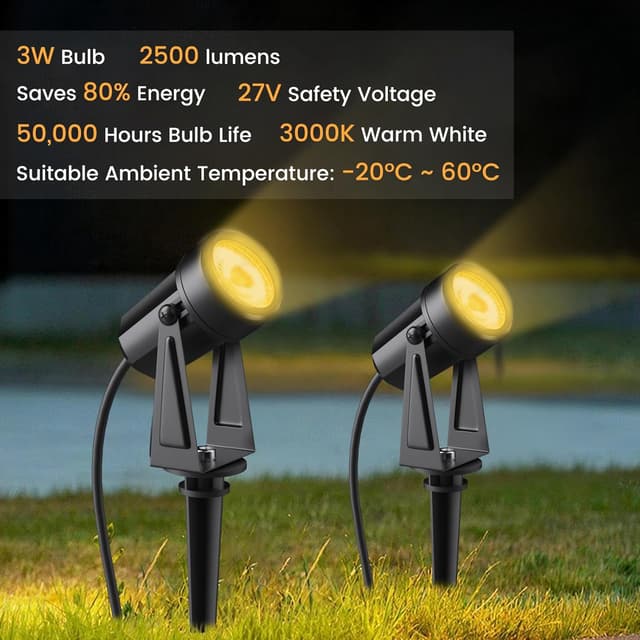 Thumbnail 6 de Pogestrand mains powered LED landscape spotlights 10-pack (warm white 3000K, IP65, 27V)