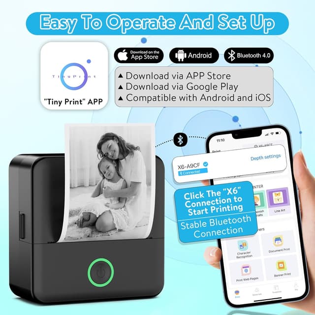 Thumbnail 6 de HUIJUTCHEN Mini Pocket Printer 205DPI