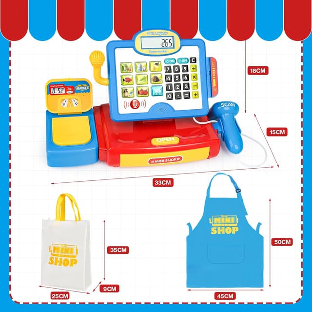 Thumbnail 6 de Dreamon Kids Toy Cash Register with Scanner, Calculator & Scale Pretend Till (for 3+)