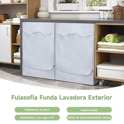Detalle 2 de Fulasofia funda lavadora exterior impermeable para carga frontal (60*64*85) con protección UV