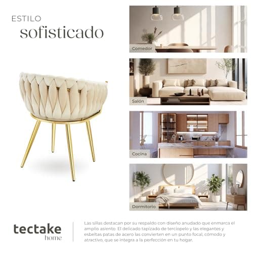 Thumbnail 7 de TecTake® Juego de Sillas Acolchadas con Reposabrazos