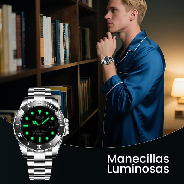 Thumbnail 4 de LIGE Reloj Hombre Cronógrafo 3ATM 📷