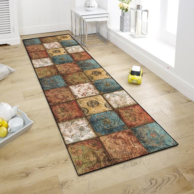 Detalle de WTHYGB Teppichläufer für Flur & Küche, rutschfest, waschbar, 60x120 cm