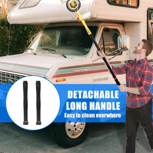 Detalle de FEMBW Rotating Car Wash Brush & Automatically Foams Car Wash Kit (long handle, hose attachment, pressure washer gun)