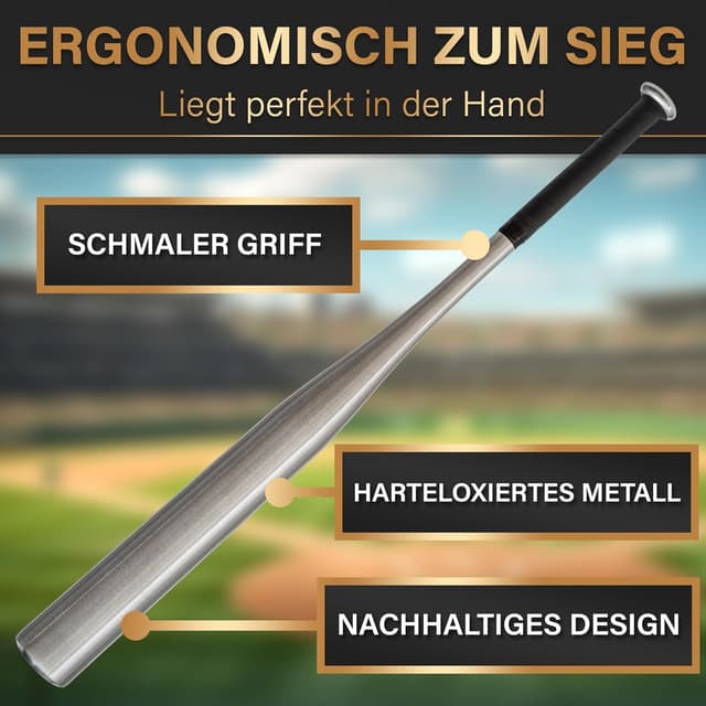 Thumbnail 6 de Heldenwerk Baseballschläger (31 Zoll) aus Holz oder Aluminium mit rutschfestem Griff