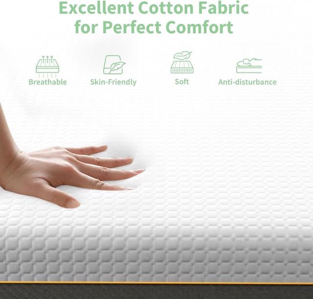 Detalle de Doubleslee Memory Foam Mattress 90x190x15cm