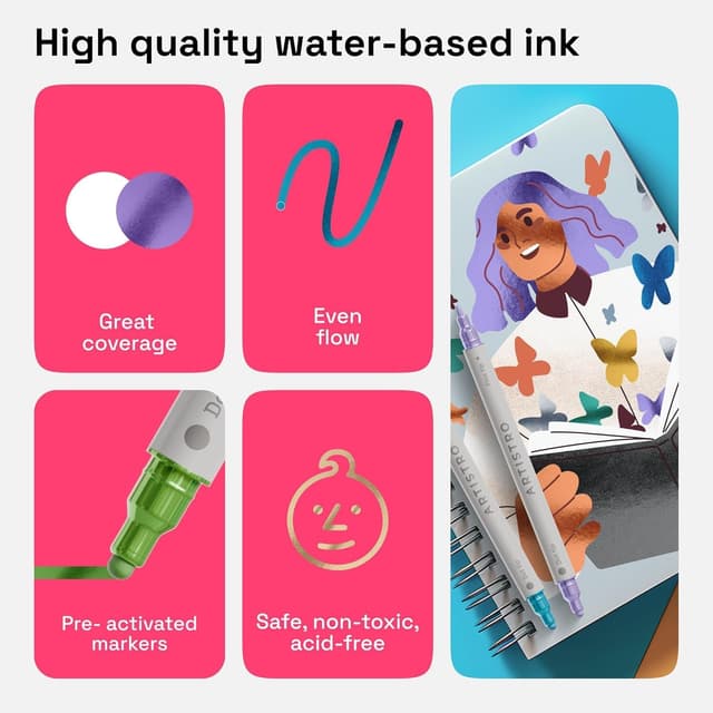 Detalle de ARTISTRO 24 metallic acrylic paint pens