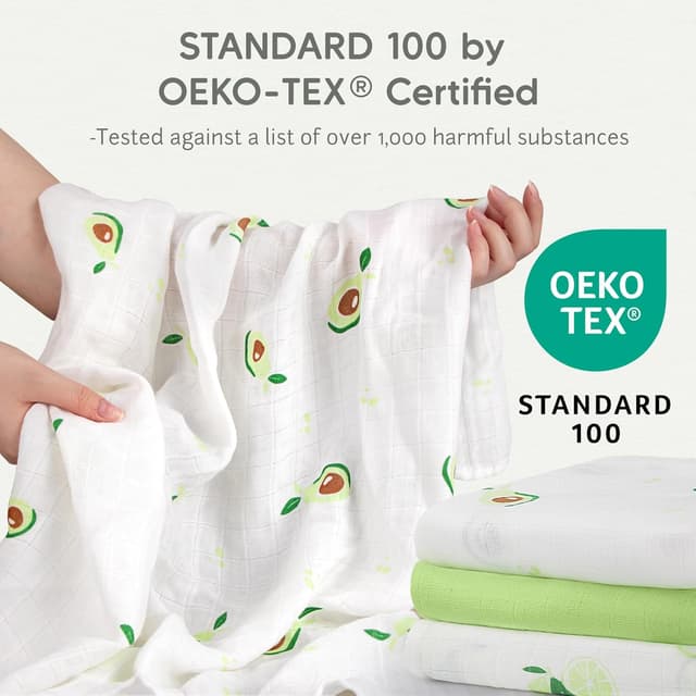 Detalle de Maliton 6er-Pack Baby Spucktücher (Musselin) 70x70 cm – weich, saugfähig und atmungsaktiv