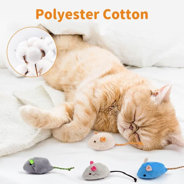 Detalle de OSDUE Erba Gatta Giocattolo in Pile a Forma di Topo, 9 Pezzi con Catnip