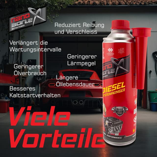 Detalle de NanoBorTeX Diesel-Systemreiniger 600 ml mit BOR – Reiniger & Additiv für Dieselmotoren