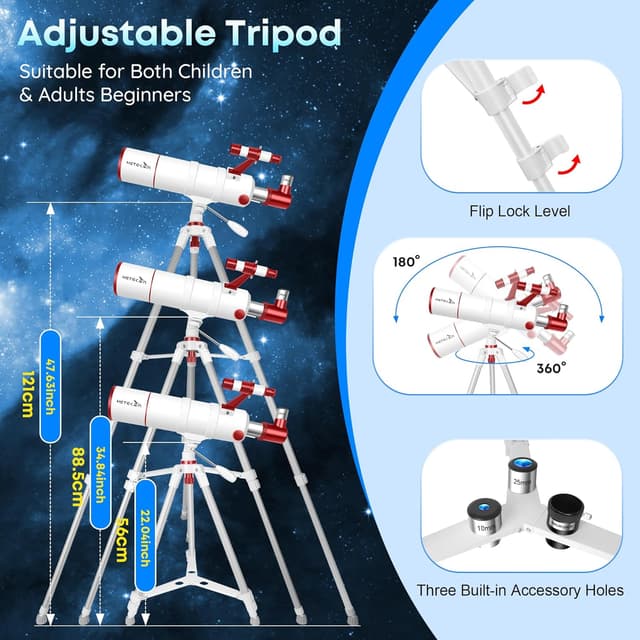 Detalle 2 de HETEKAN Teleskop 90mm Öffnung 550mm Brennweite