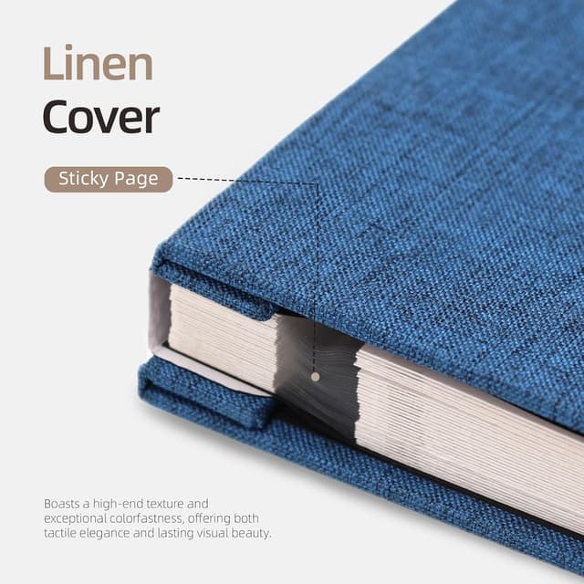 Detalle de Album photo autocollant Vienrose — couverture en lin, 60 pages (formats 10×15) pour souvenirs DIY