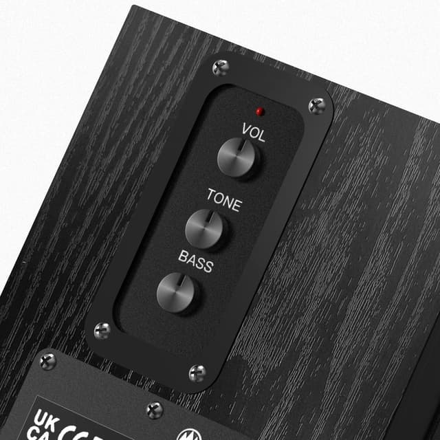 Detalle de Elimavi Aktive Regallautsprecher mit 4"-Tieftöner und 3,5 mm AUX