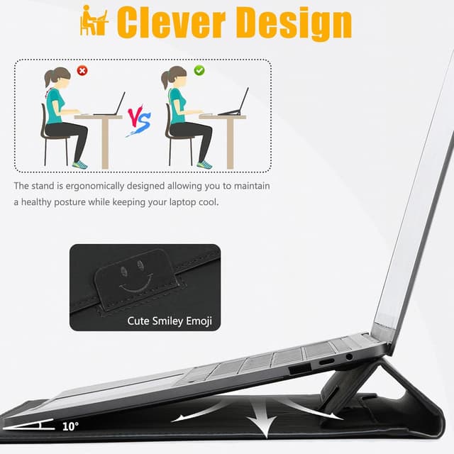 Detalle de HYZUO 13 Inch laptop sleeve with stand