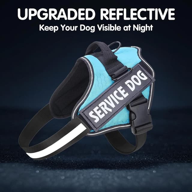 Detalle 2 de Belababy Soft No Pull Dog Harness XS (Light Blue) – Adjustable assistance service vest with safety buckle