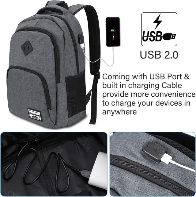 Thumbnail 6 de YAMTION Rucksack für Herren & Damen – Schulrucksack mit Laptopfach, 30 l, wasserdichtes Polyester