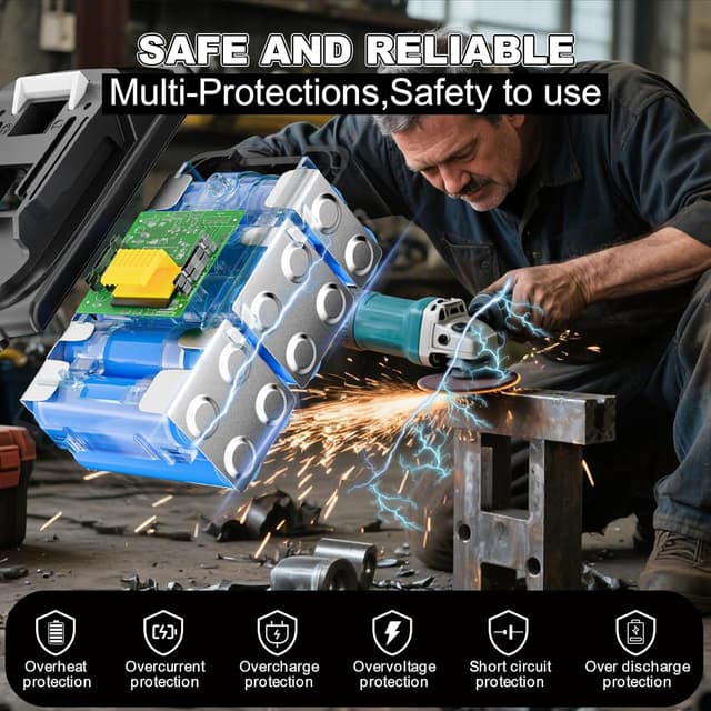 Detalle de Bonadget 2x 18V 5.0Ah Li-ion Replacement Batteries for Makita 18V LXT