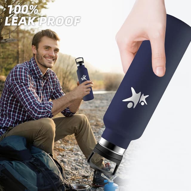 Detalle de Grsta Borraccia Termica da 750 ml in acciaio 18/8 con cannuccia e tappo anti-perdite