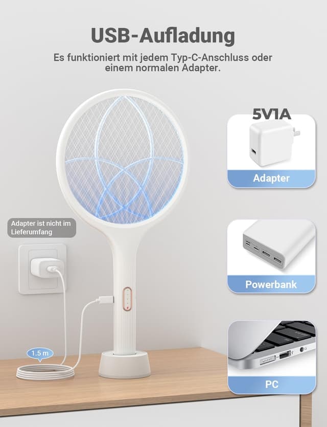 Thumbnail 5 de YISSVIC Fliegenklatsche 4000V USB C Akku 2in1