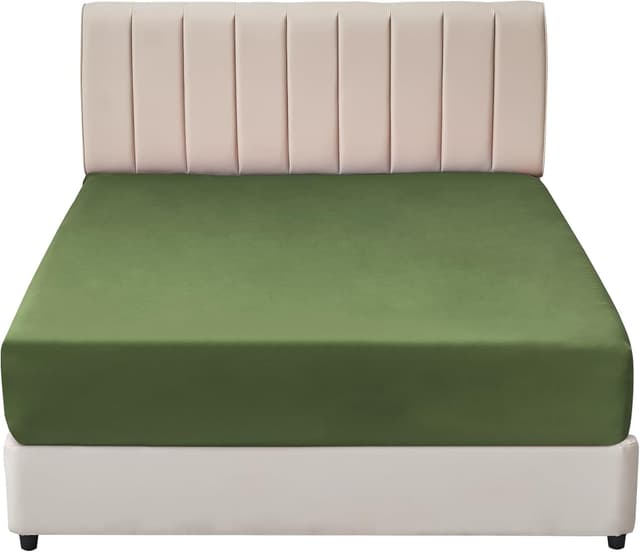 Thumbnail 6 de Aisbo Spannbettlaken 140x200 cm für Boxspringbett, Olivgrün – Mikrofaser mit 40 cm Steghöhe