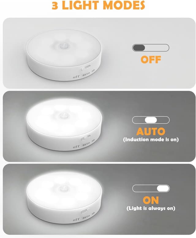 Detalle 2 de KALAHOL Motion Sensor Lights Indoor (10 Pack) – USB rechargeable cupboard, stair and under-cabinet night lights