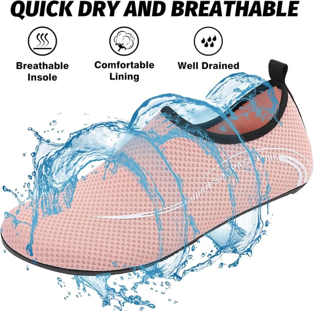 Detalle de Sixspace Barefoot Water Shoes (Men & Women) – Lightweight neoprene aqua trainers for swim, surf and beach