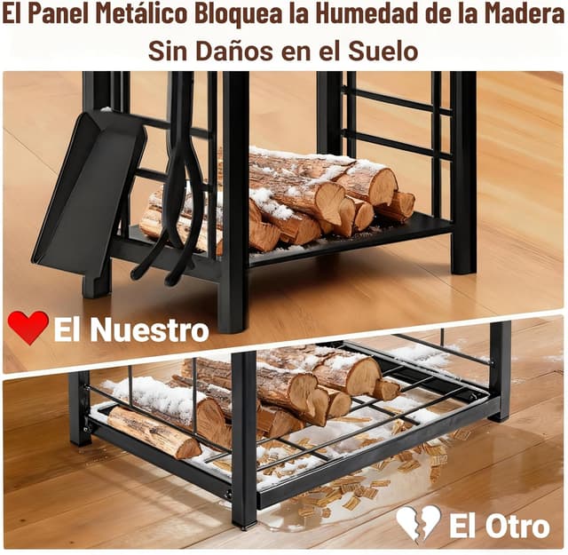 Thumbnail 4 de Amagabeli Estante para leña 73,91 cm