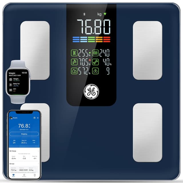 Detalle de GE Fit Plus LN Smart Body Composition Scale with Bluetooth App (Dark Blue, up to 225kg)