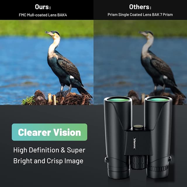 Detalle 2 de Kylietech High Power 12x42 Roof Prism Binoculars with Smartphone Adapter (BAK4, FMC, waterproof & fogproof)