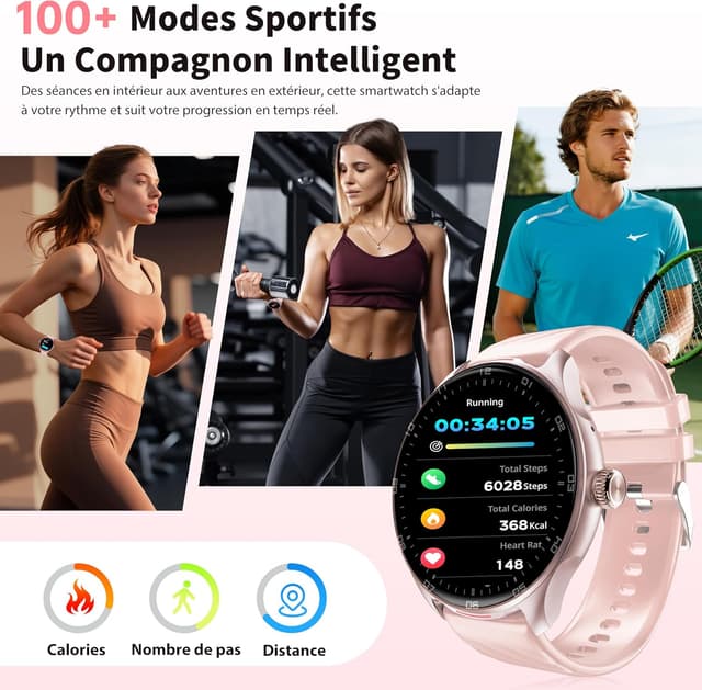 Thumbnail 4 de OUKITEL Montre connectée Femme 1,39"